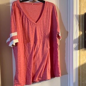 Women's V-Neck Pink Top